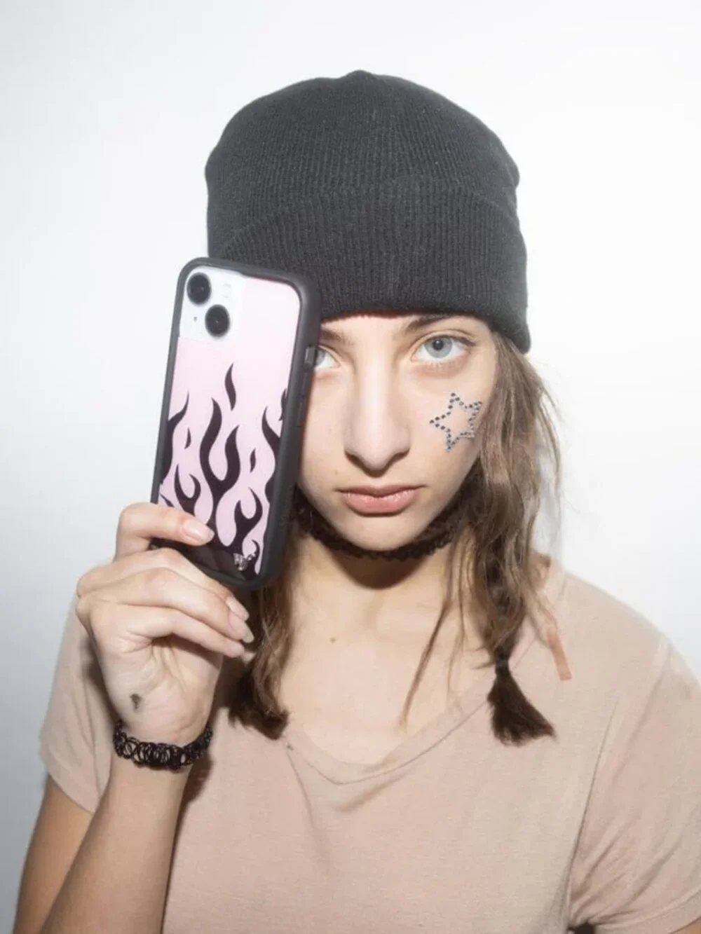 Flames iPhone 15 Case - Pink & Black - Stylish, Durable, Trendy Phone Accessory